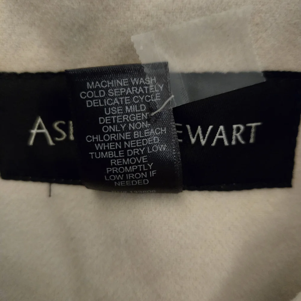 Womens Cream Pea Coat Ashley Stewart Coat Size 14/16 Casual Dress Classic Soft - Picture 13 of 13